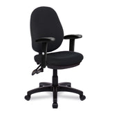Nautilus Designs Java 200 Medium Back Twin Lever Fabric Operator Office Chair With Height Adjustable Arms Black - BCF/P505/BK/ADT DD